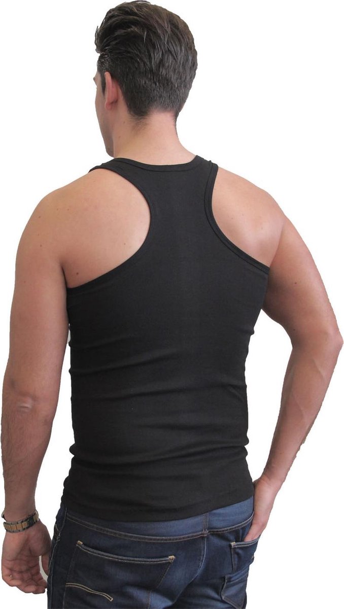 katoenen halter hemd multipack 4 stuks zwart maat XL
