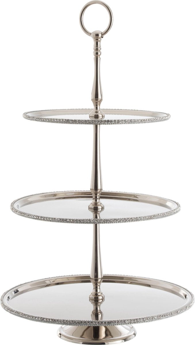 J-Line Plateau 3Niveau Juweel Aluminium/Nickel Zilver