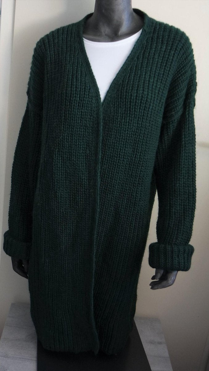 Moscow Cardigan Dark Smaragd Vest - Groen - Maat XL