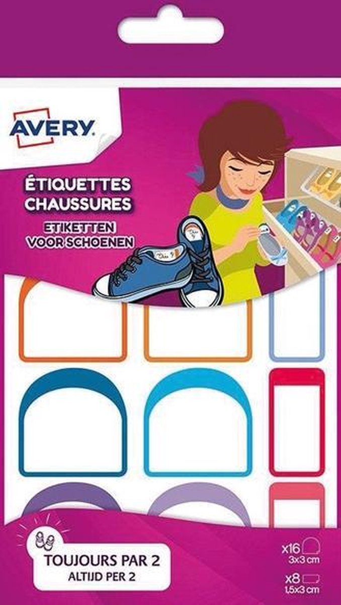 Avery AV-CHAUS12 Etiket Voor Op Schoenen Assorti