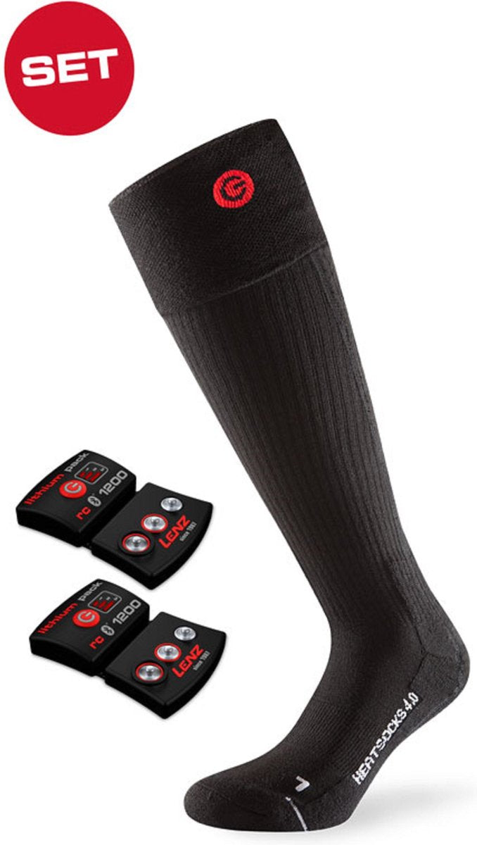 Lenz Lithium pack rcB 1200 + Lenz Heat Sock 4.0 Toe Cap - 35-38 - Zwart
