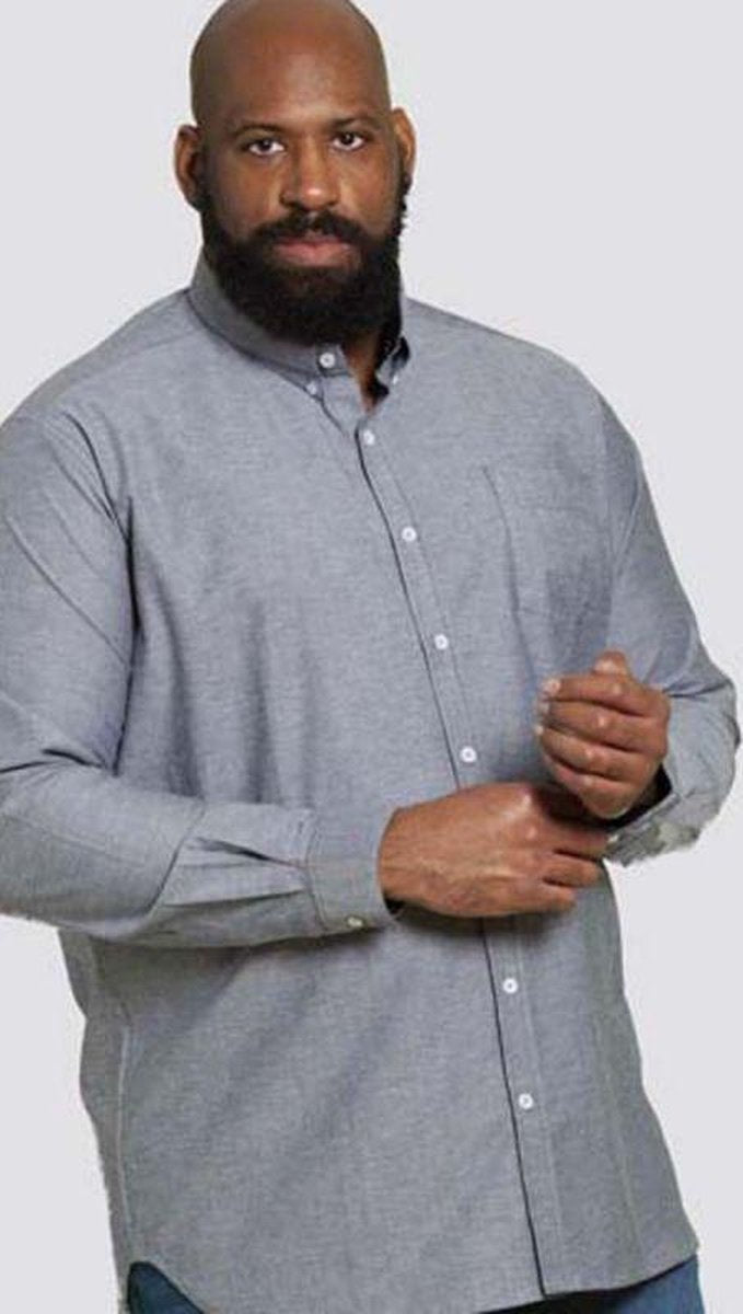 Duke 555 Nebraska Overhemd Grote maat Grijs Maat 4XL Kingsize