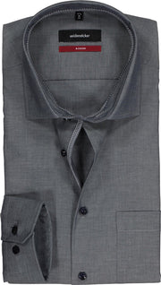 Seidensticker Modern Fit overhemd - blauw (contrast) - boordmaat 45
