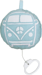 Taftan - muziekdoosje - Busje - diameter 12 cm. - grijs blauw