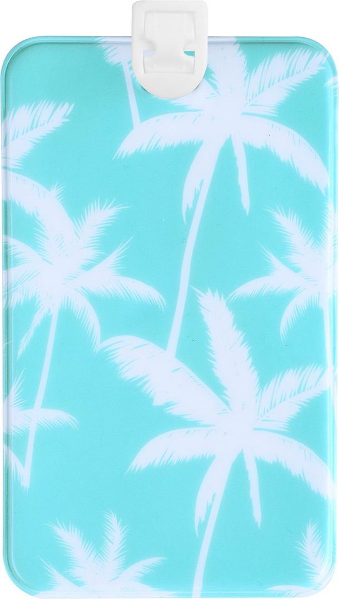 Sundaze - Kofferlabel Palm Tree - Blauw - 13 x 7 cm