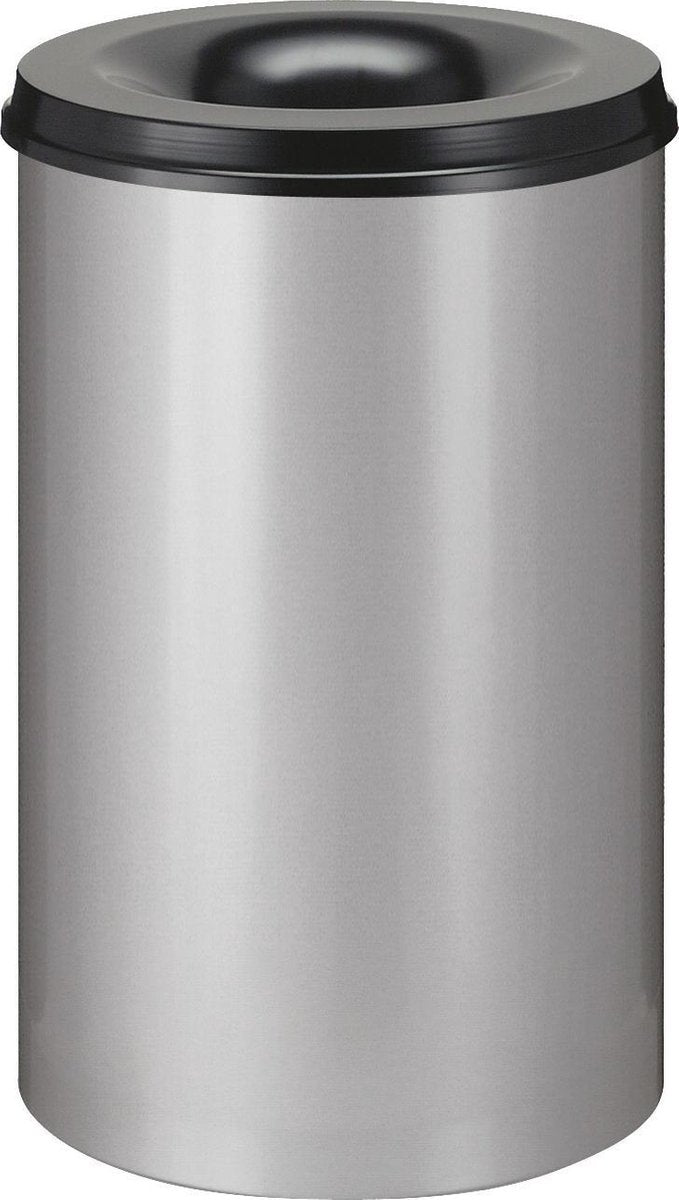 V-part Vlamdovende prullenbak - 110L - aluminium / zwart