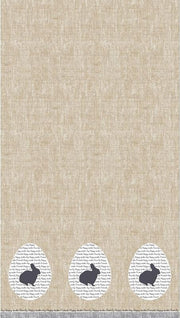 20x Pasen tafelkleed/tafellaken konijn rustiek grijs/beige 138 x 220 cm - Pasen thema papieren tafeldecoraties