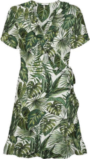 Onlalma Life Poly S/s Wrap Dress Aop Wvn 15222546 Water Lily/tropic Jun