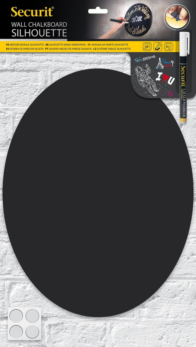 Securit Krijtbord Silhouette Ovaal - 30x53cm
