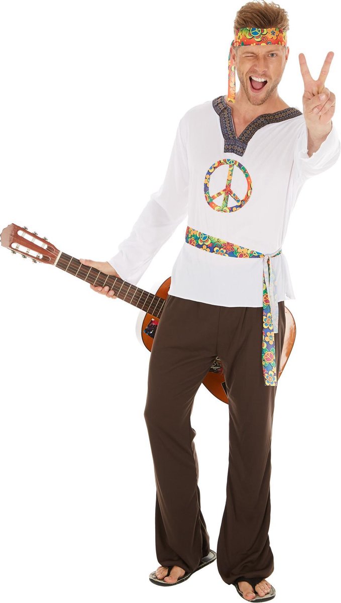 dressforfun - herenkostuum hippie Jimmy S  - verkleedkleding kostuum halloween verkleden feestkleding carnavalskleding carnaval feestkledij partykleding - 300952