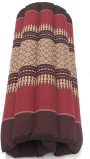 Meditatie yoga matje kussen GROOT origineel rolmatrasje thais design 70 cm x 70 cm Burgundy Rood