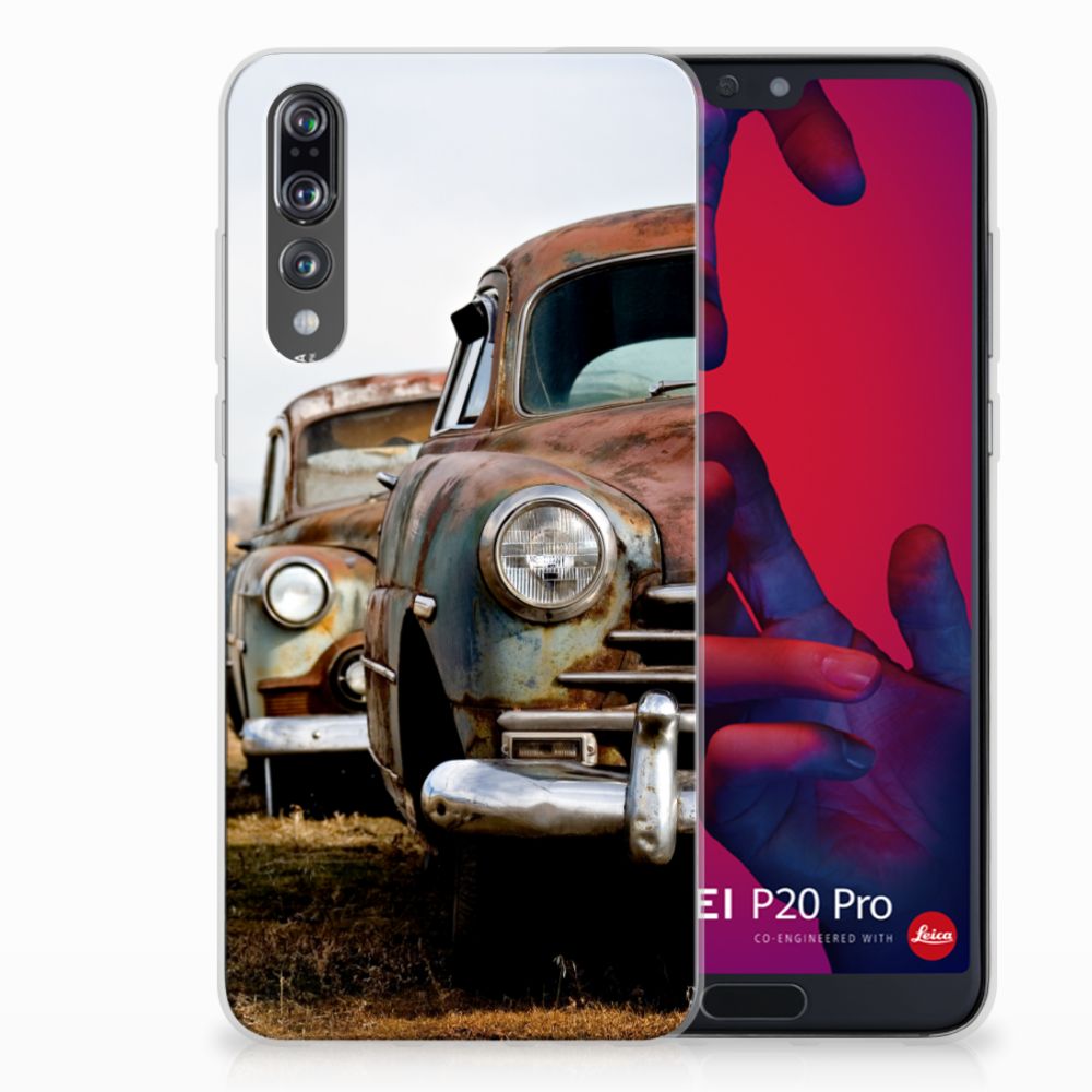 Huawei P20 Pro | Siliconen hoesje | met foto Vintage Auto