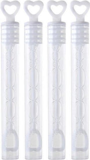 4x Bruiloft bellenblaas staafje/buisje met hart 1 x 10 cm - Bellenblazen - Trouwerij/huwelijk - Bruiloftsgasten feestartikelen