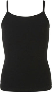 sporttop spaghetti bandjes zwart katoen maat 164