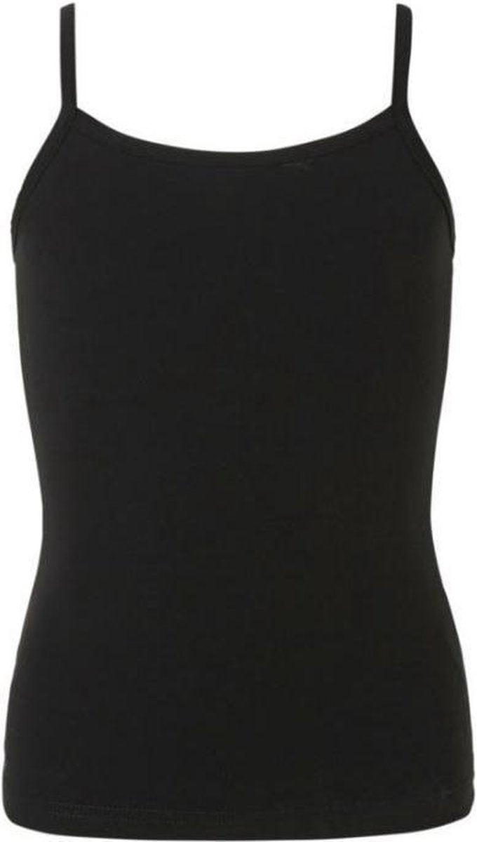 sporttop spaghetti bandjes zwart katoen maat 164