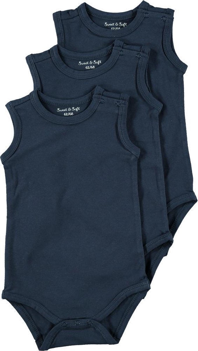 Zeeman romper biologisch katoen - maat 74/80 - blauw - 3 stuks