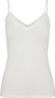Pieces dames hemd kant - Lace singlet kate  - XL  - Creme