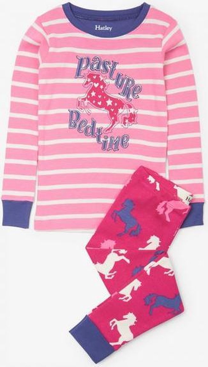 Pyjama meisjes paarden Hatley - Biologisch katoen maat 4 jaar