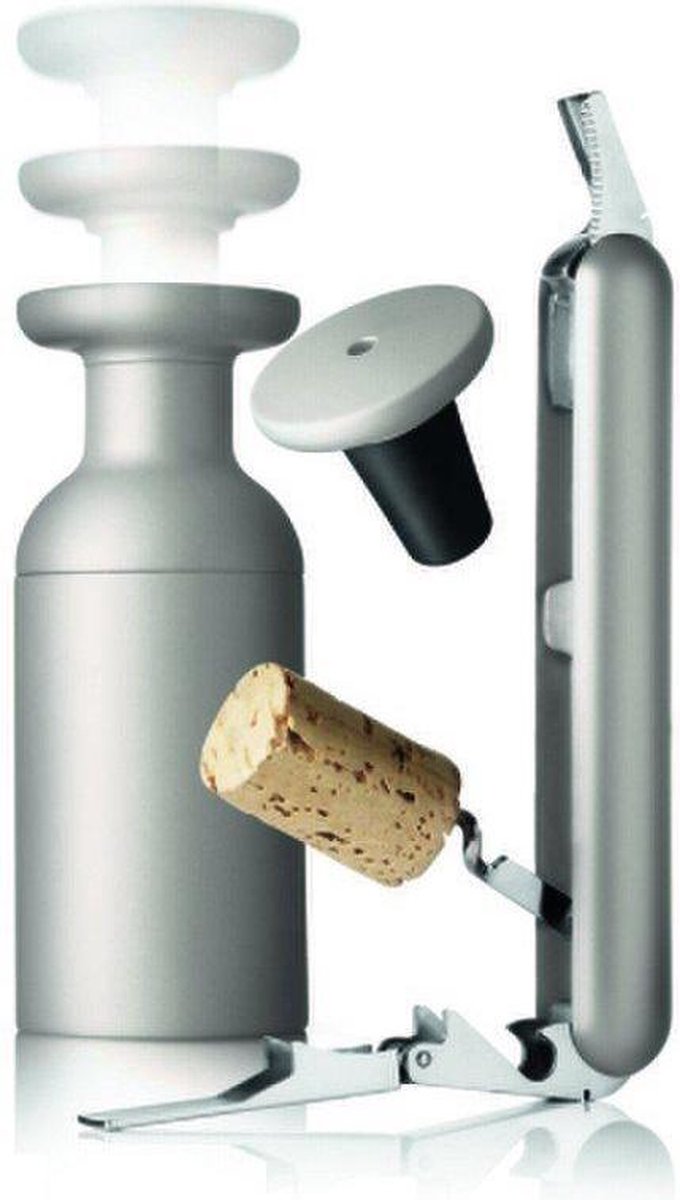 Menu New Norm Menu Wijnset - Opener - Dubbele hevel - Vacuumpompje - Grijs