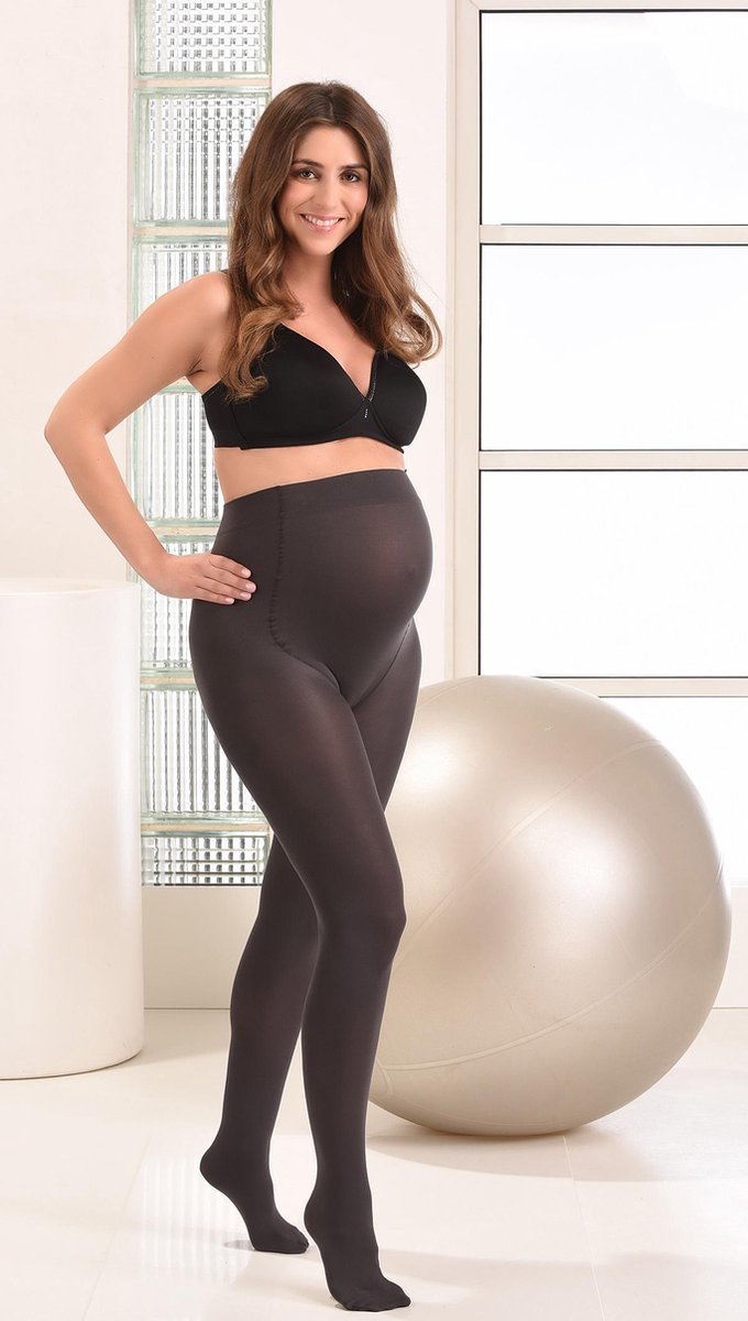 Mamsy Comfortabele Opaque Zwangerschapspanty 60den (Grijs | L)