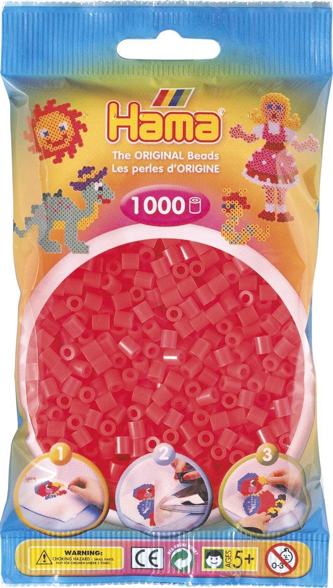Strijkkralen 1000 Stuks Rood Neon