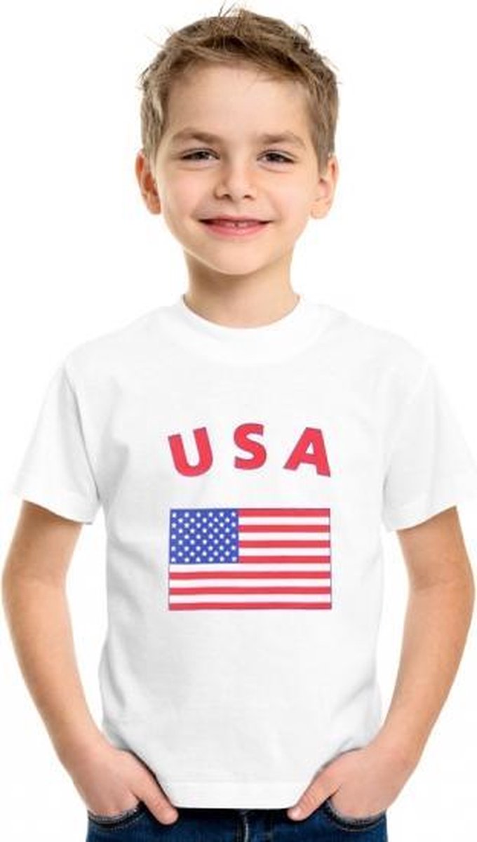Kinder t-shirt vlag USA S (122-128)