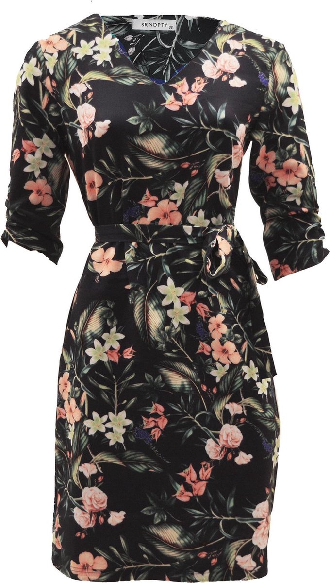 SRNDPTY Jurk Bregje Flowers navy