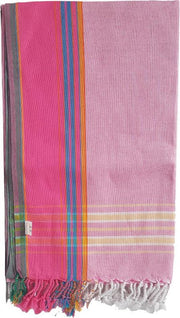 Kikoy pareo handdoek pink multi - beach pareo - wikkeldoek - 170x95cm