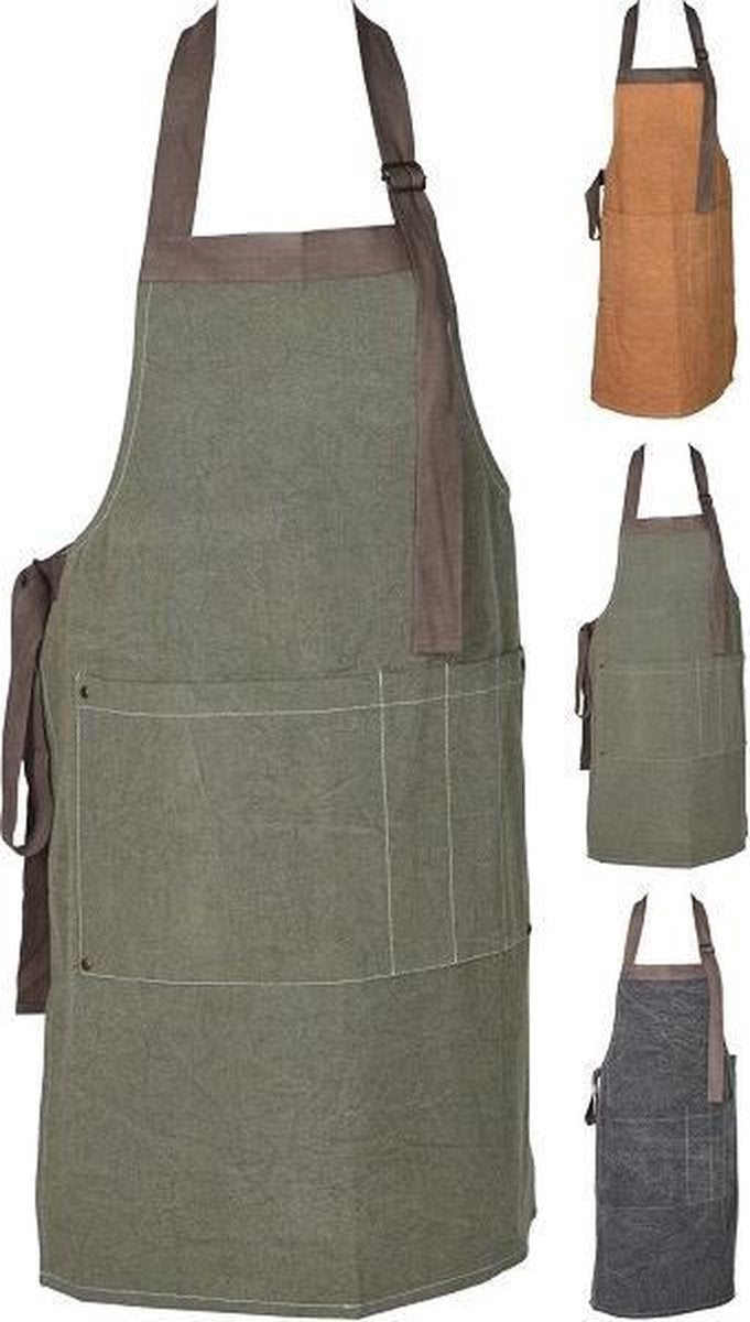 Schort katoen - BBQ accessoire - cognac oranje