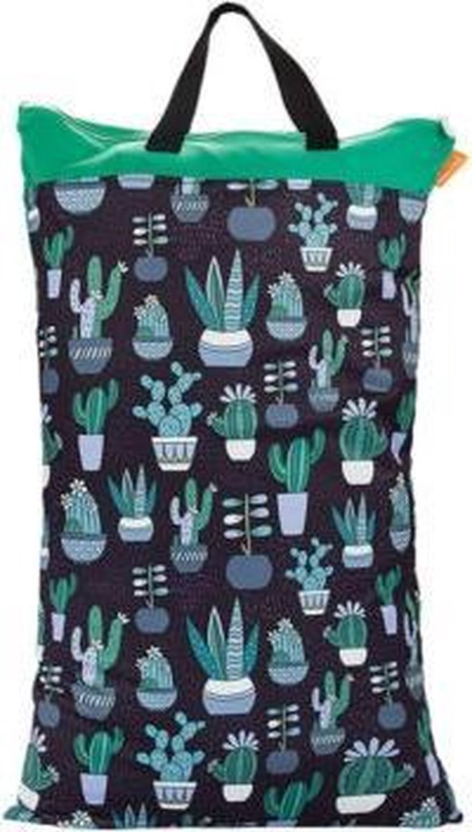 Wetbag XL – cactus | 70cm x 40cm | 2 vakken voor droge en natte spullen