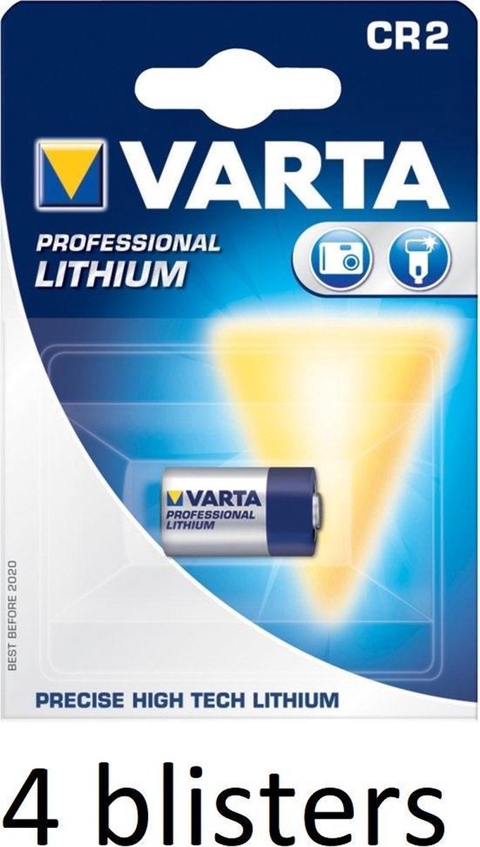 4 stuk (4 blisters a 1 st) Varta CR2 Wegwerpbatterij Lithium