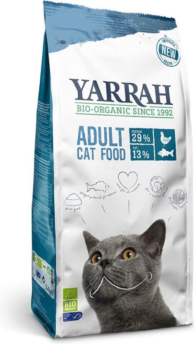 Yarrah - Bio Droogvoer Kat - Vis - Kattenvoer - 10 kg