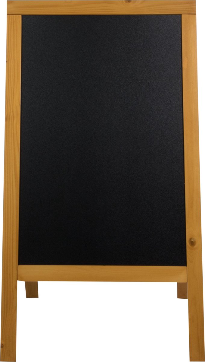 Woody Stoepkrijtbord Zwart 69x56.5x125cmframe Pinewood Lak Teak