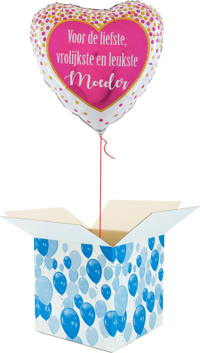 Helium Ballon Hart gevuld met helium - Moederdag - Cadeauverpakking - Voor de Liefste