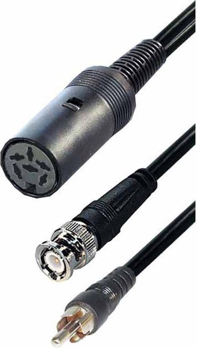 Transmedia Adapter kabel BNC en RCA mannelijk - DIN 6pins vrouwelijk - 0