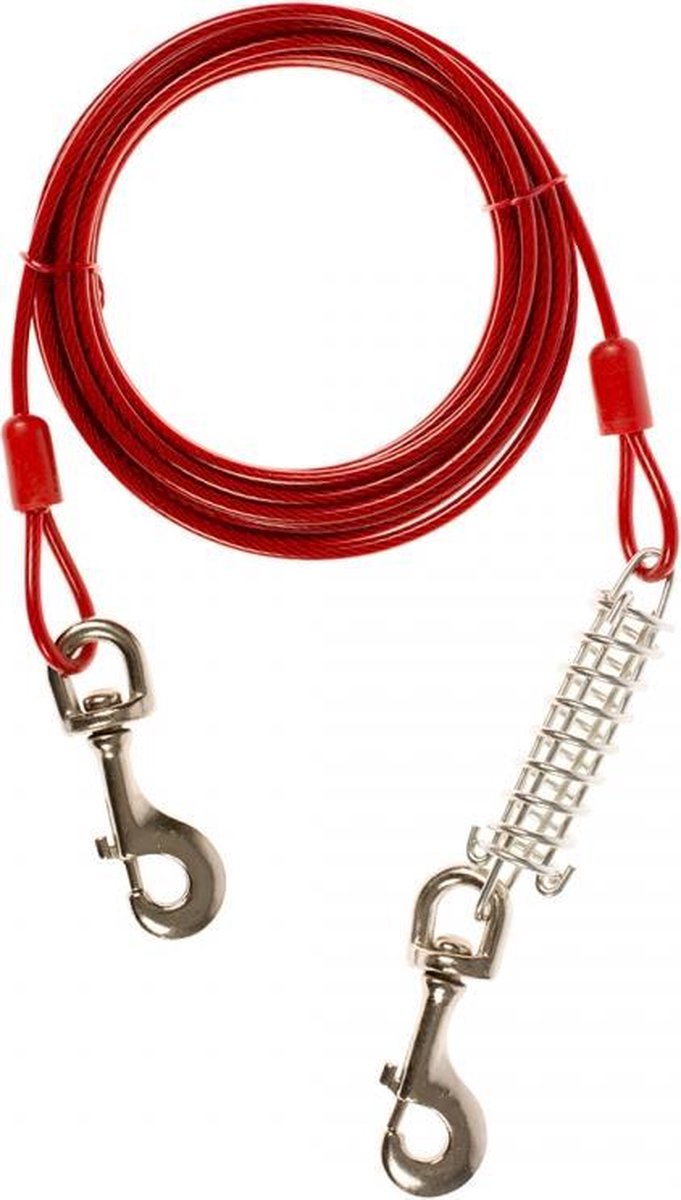 Duvo+ Aanlegkabel met veer heavy duty Rood 6m