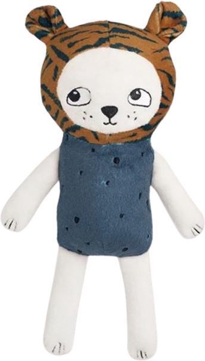 Luckyboysunday Knuffelfiguur Baby Tijger 20 Cm Fluweel Wit