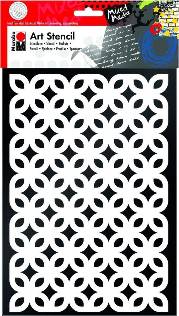 Art  Stencil - Dina4 Retro Bloemen