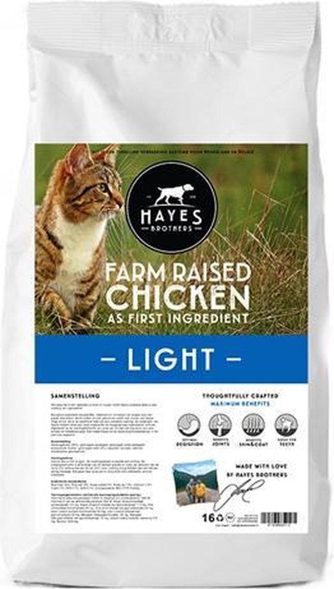 Hayes Brothers Light Graanvrij Kattenvoer 7KG - Kattenvoer droog