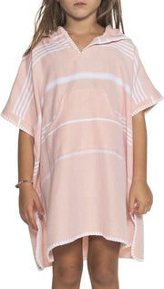 Kids Zwemponcho Leyla Melon - Leeftijd 2-3 jaar - jongens/meisjes/unisex pasvorm - poncho handdoek voor kinderen met capuchon - zwemponcho - badcape