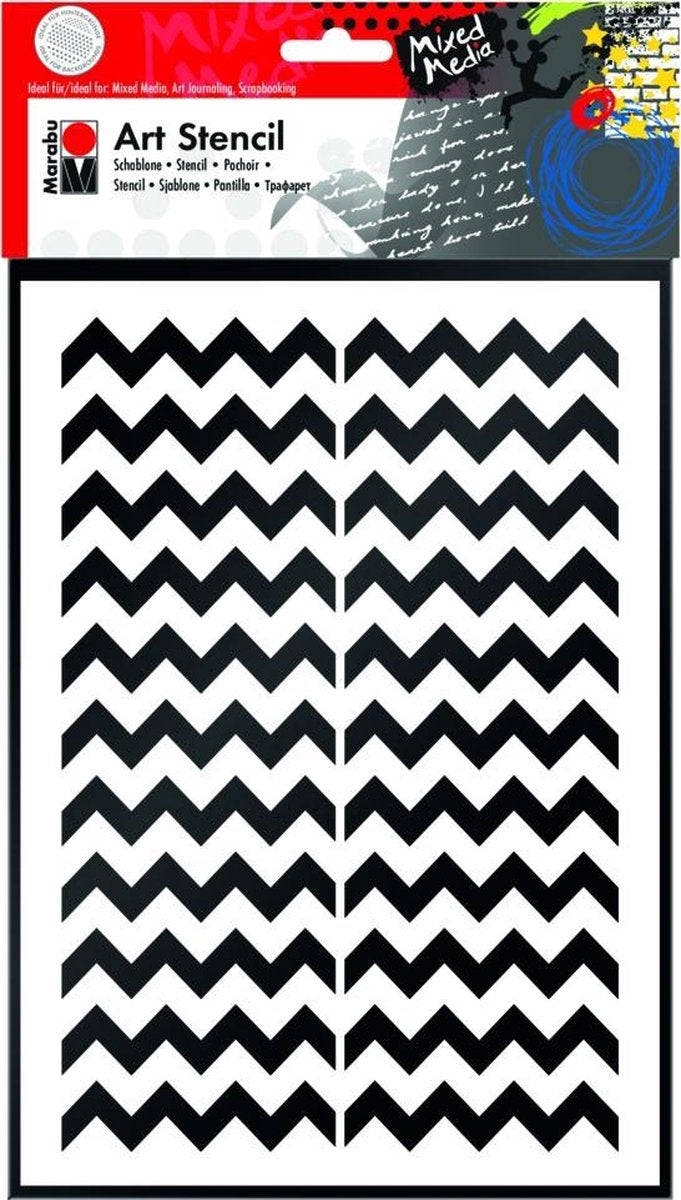 Art  Stencil - Dina4 Chevron Patroon