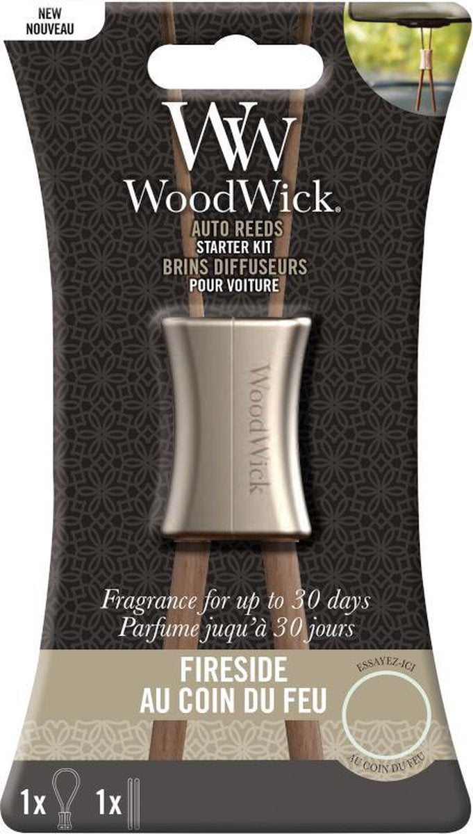 Woodwick Auto Reed Starter Kit Fireside