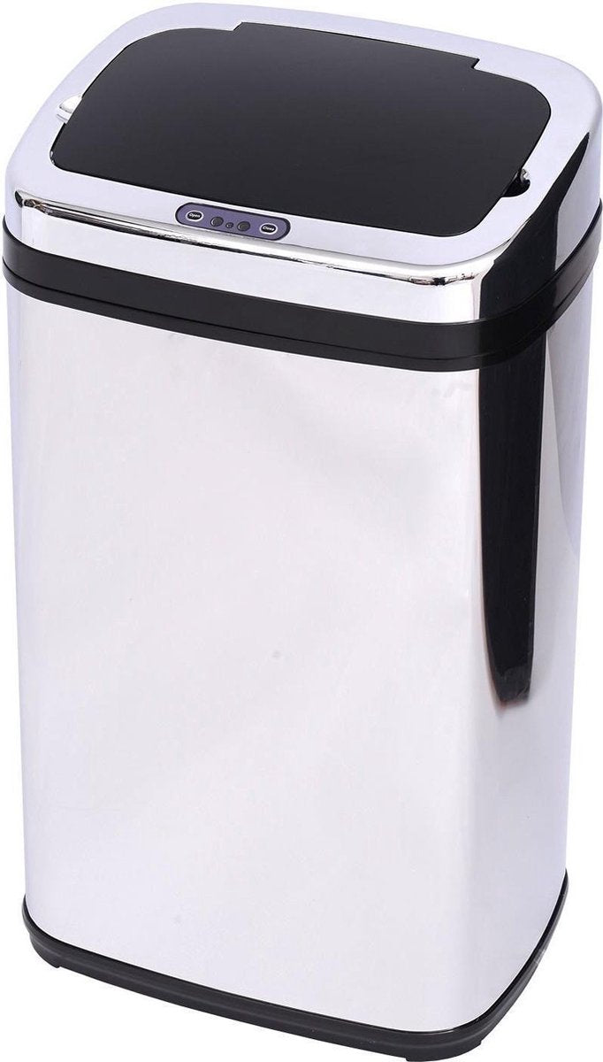 HOMCOM Vuilnisbak IR-sensor vierkant 30L RVS