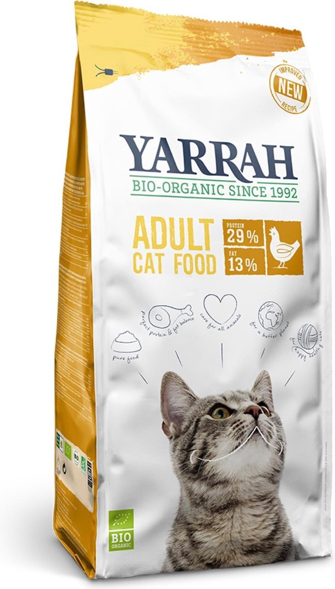 Yarrah Cat Biologische Brokken - Kip - Kattenvoer - 6 kg