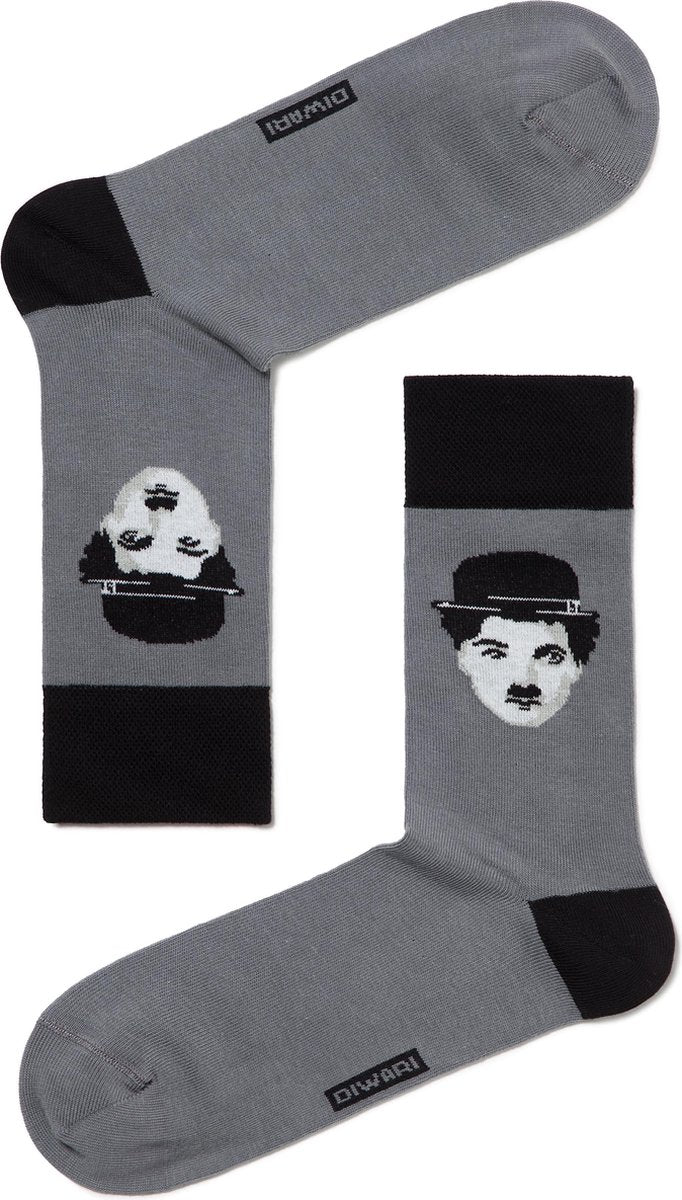 3-PAAR Sokken Charlie Chaplin patroon Heren Maat 42/43