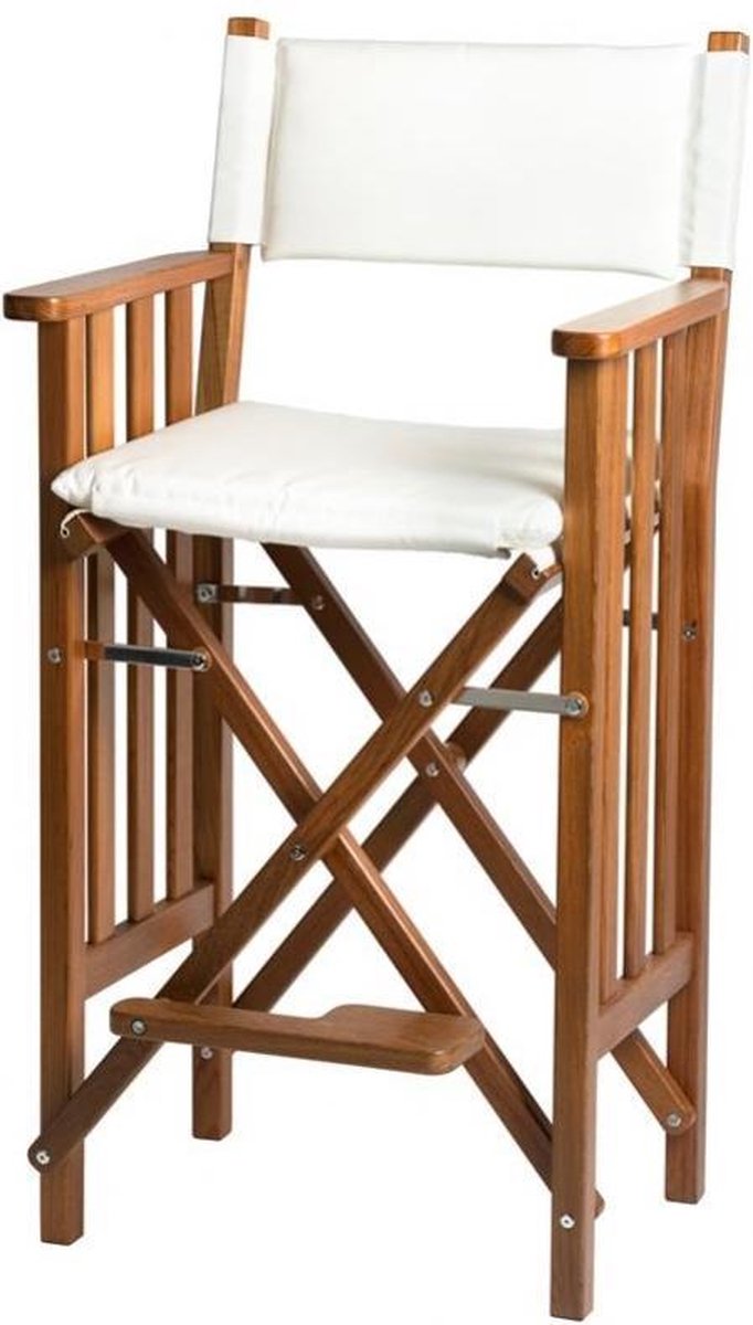 Stuurstoel II Hoog Teak Premium met Witte kussenset