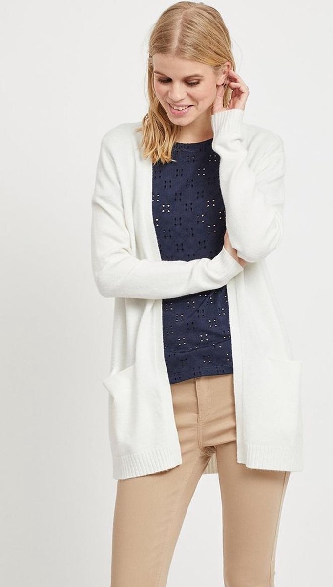 Viril L/s Open Knit Cardigan-noos 14044041 White Alyssum