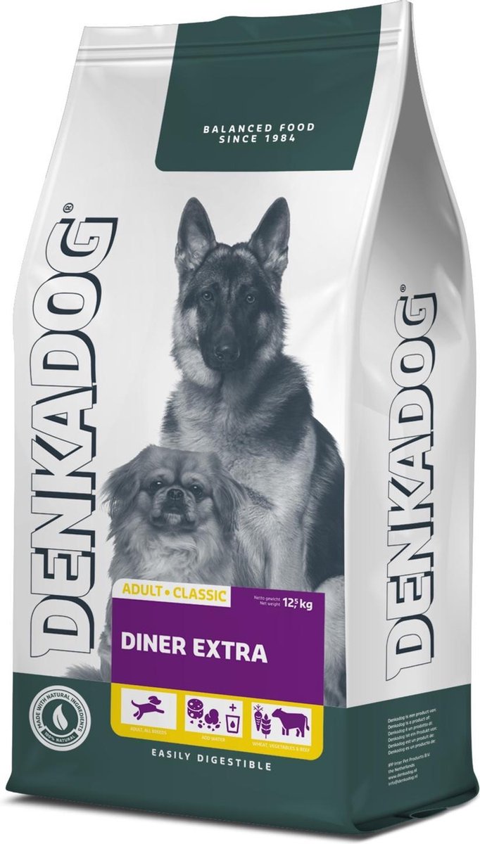 Denkadog Diner Extra - Hondenvoer - Rund Groente 12.5 kg
