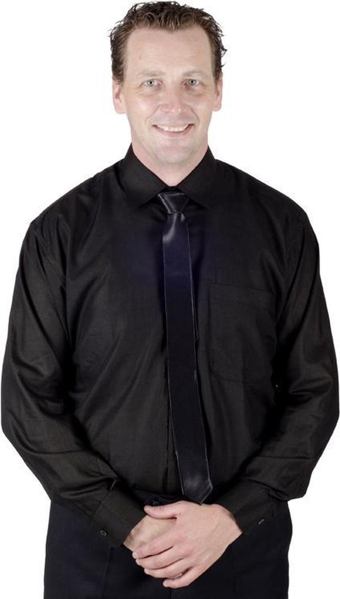 Herenoverhemd zwart-5 XL-44/45