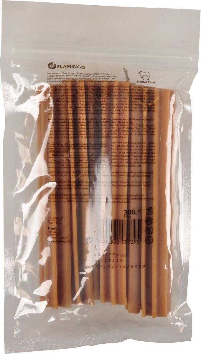 Flamingo hondensnack Veggiestaaf natuur 18cm 6pc